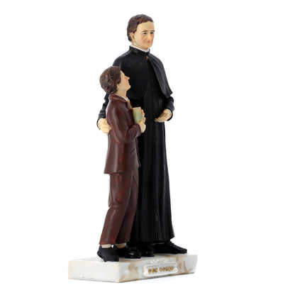Statua Don Bosco e Domenico Savio in resina. Altezza 20 cm
