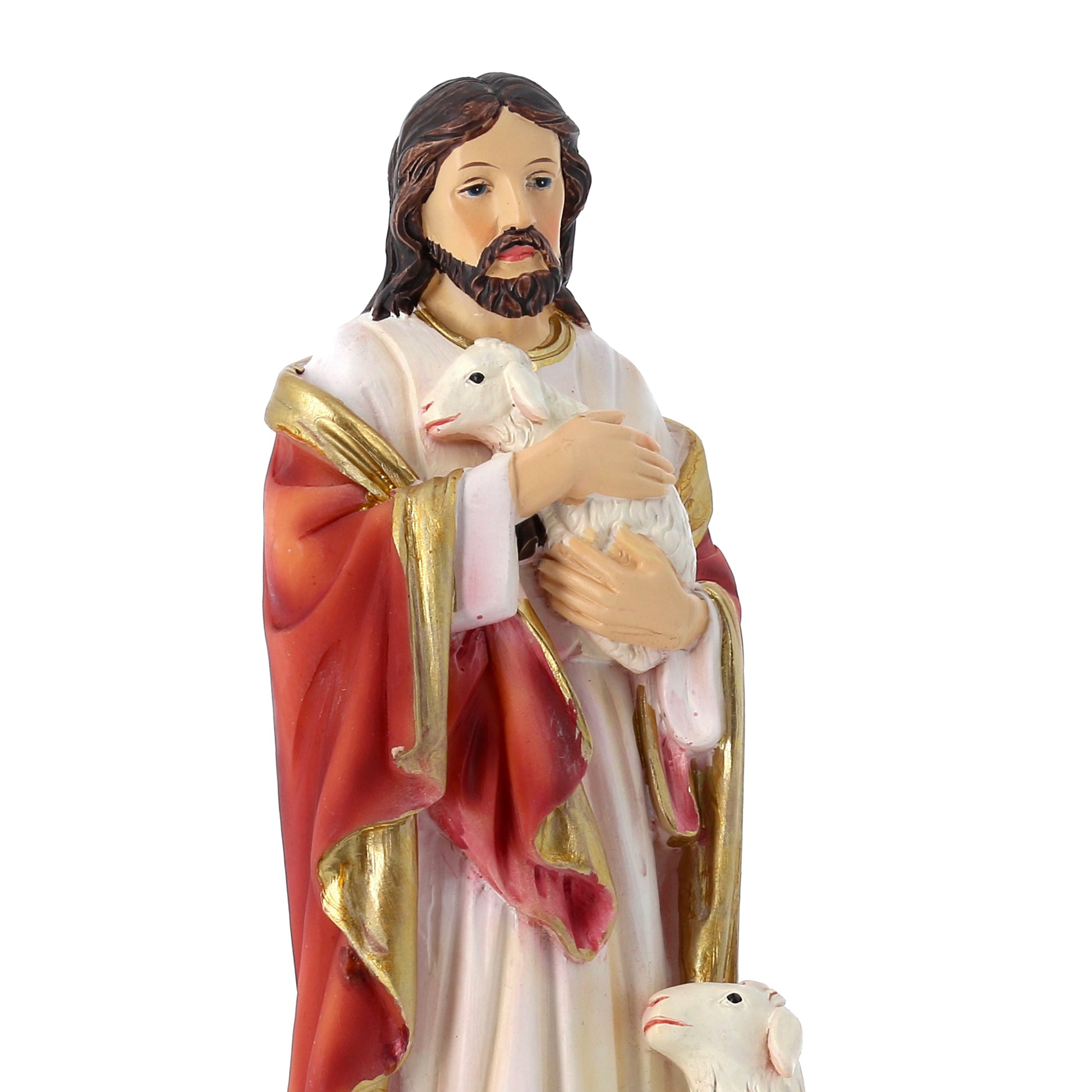 Statua Gesù Buon Pastore in resina. Altezza 20 cm

