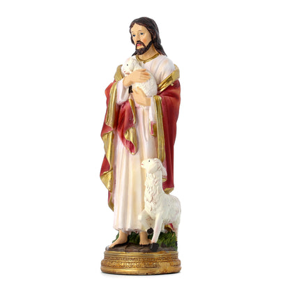 Statua Gesù Buon Pastore in resina. Altezza 20 cm
