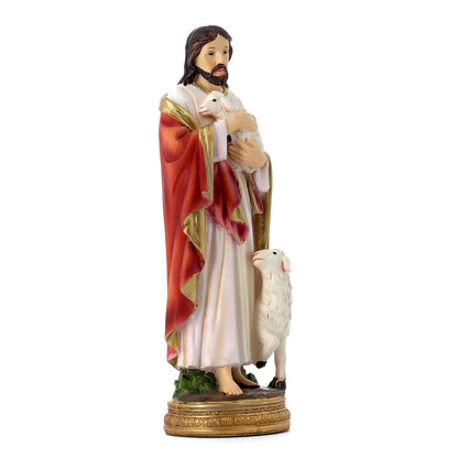 Statua Gesù Buon Pastore in resina. Altezza 20 cm
