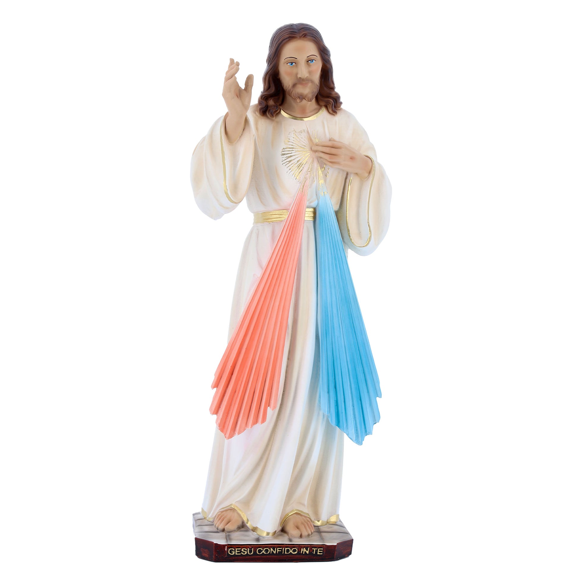 Statua Gesù Misericordioso in resina vuota. Altezza 49 cm