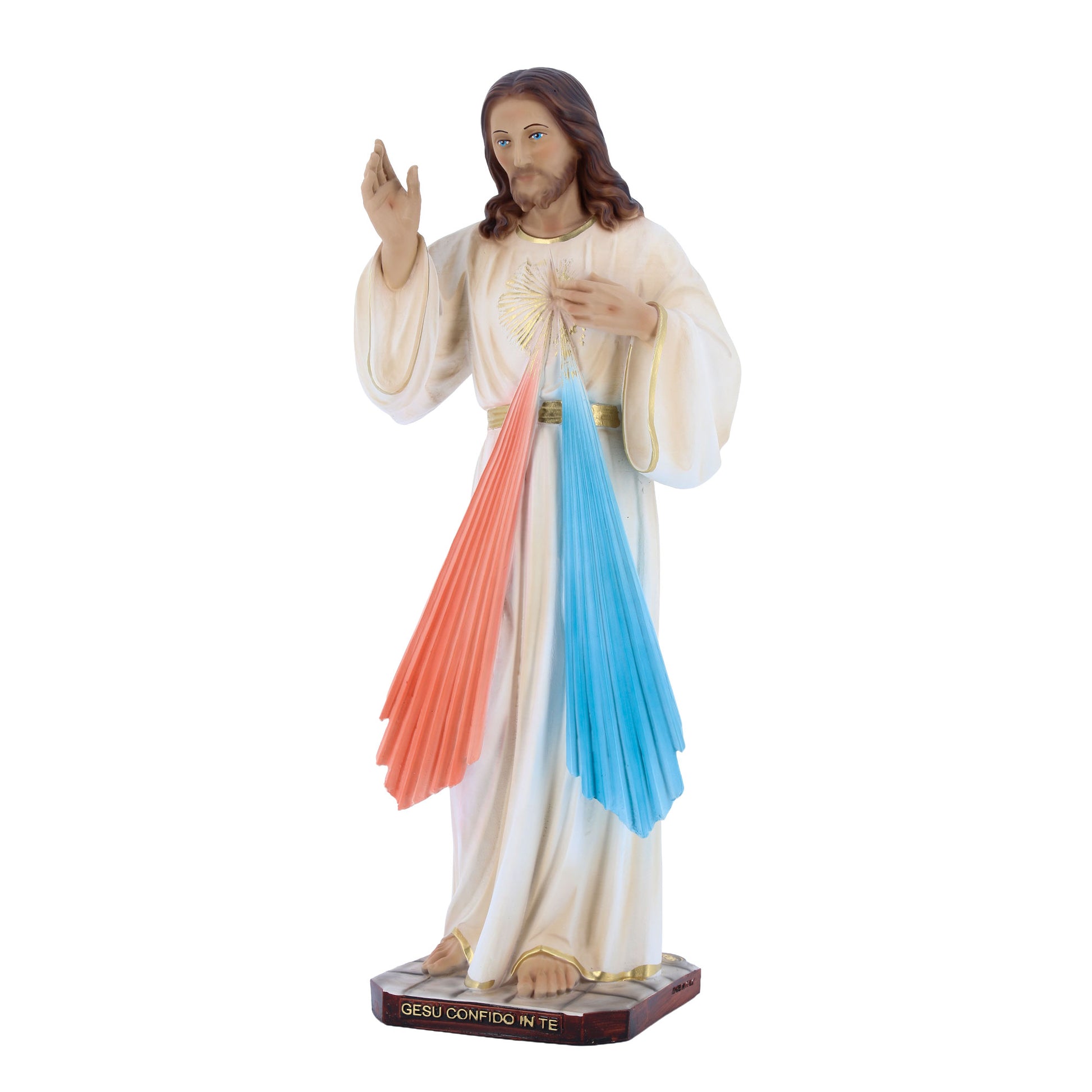 Statua Gesù Misericordioso in resina vuota. Altezza 49 cm