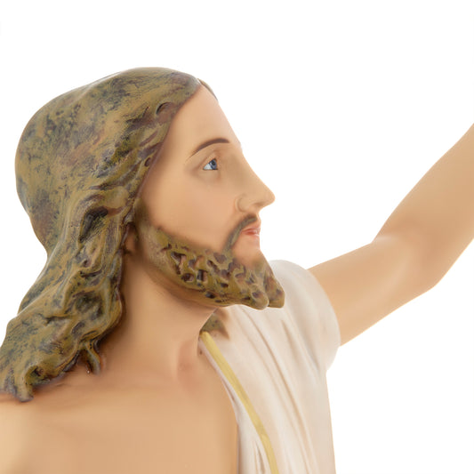 Statua Gesù Risorto in resina vuota colorata. Altezza 110 cm