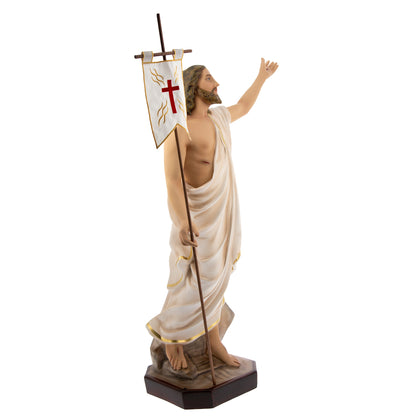 Statua Gesù Risorto in resina vuota colorata. Altezza 110 cm