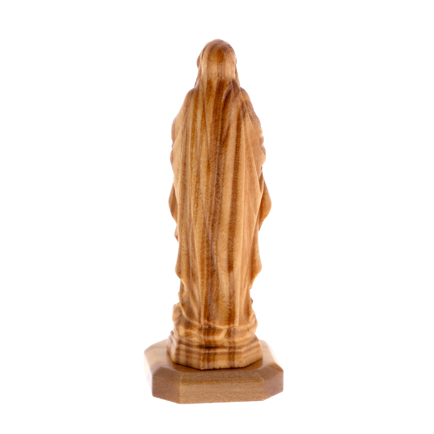 Statua Madonna di Lourdes, in legno d'olivo. Altezza 7,4 cm