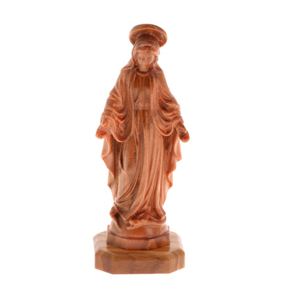 Statua Madonna Immacolata, in legno d'olivo. Altezza 7,5 cm