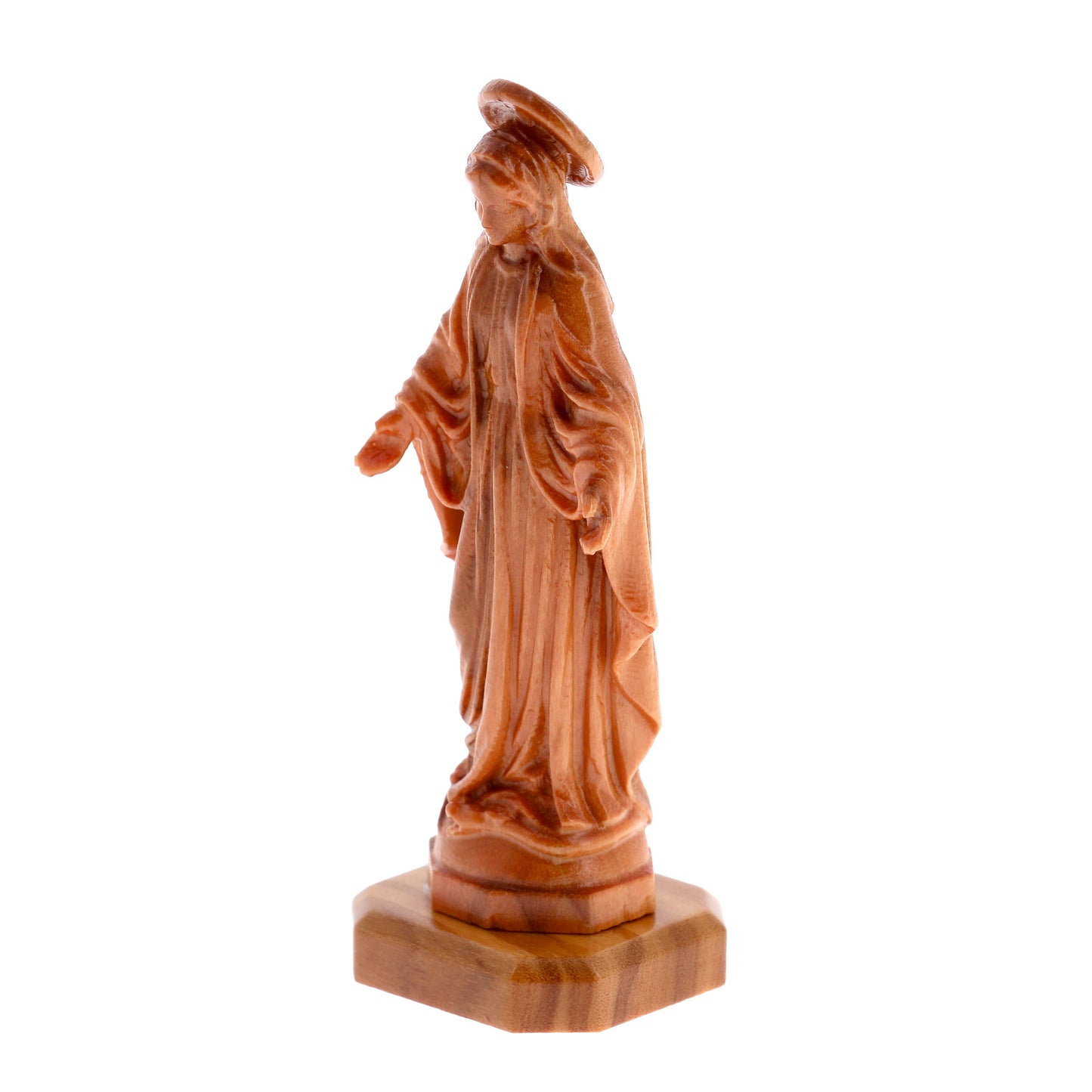 Statua Madonna Immacolata, in legno d'olivo. Altezza 7,5 cm