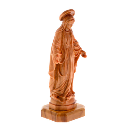 Statua Madonna Immacolata, in legno d'olivo. Altezza 7,5 cm