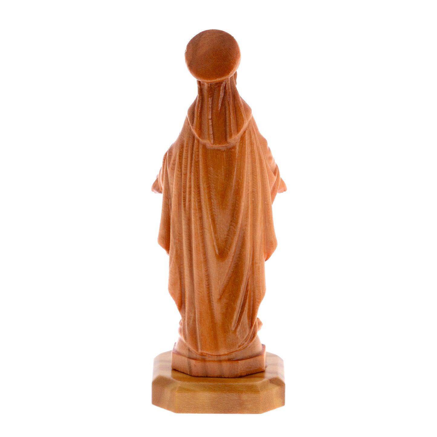 Statua Madonna Immacolata, in legno d'olivo. Altezza 7,5 cm