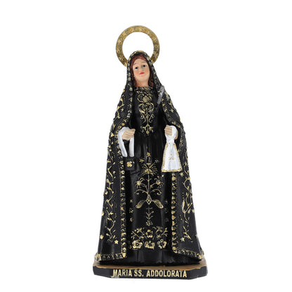 Statua Madonna Addolorata in resina. Altezza 20 cm