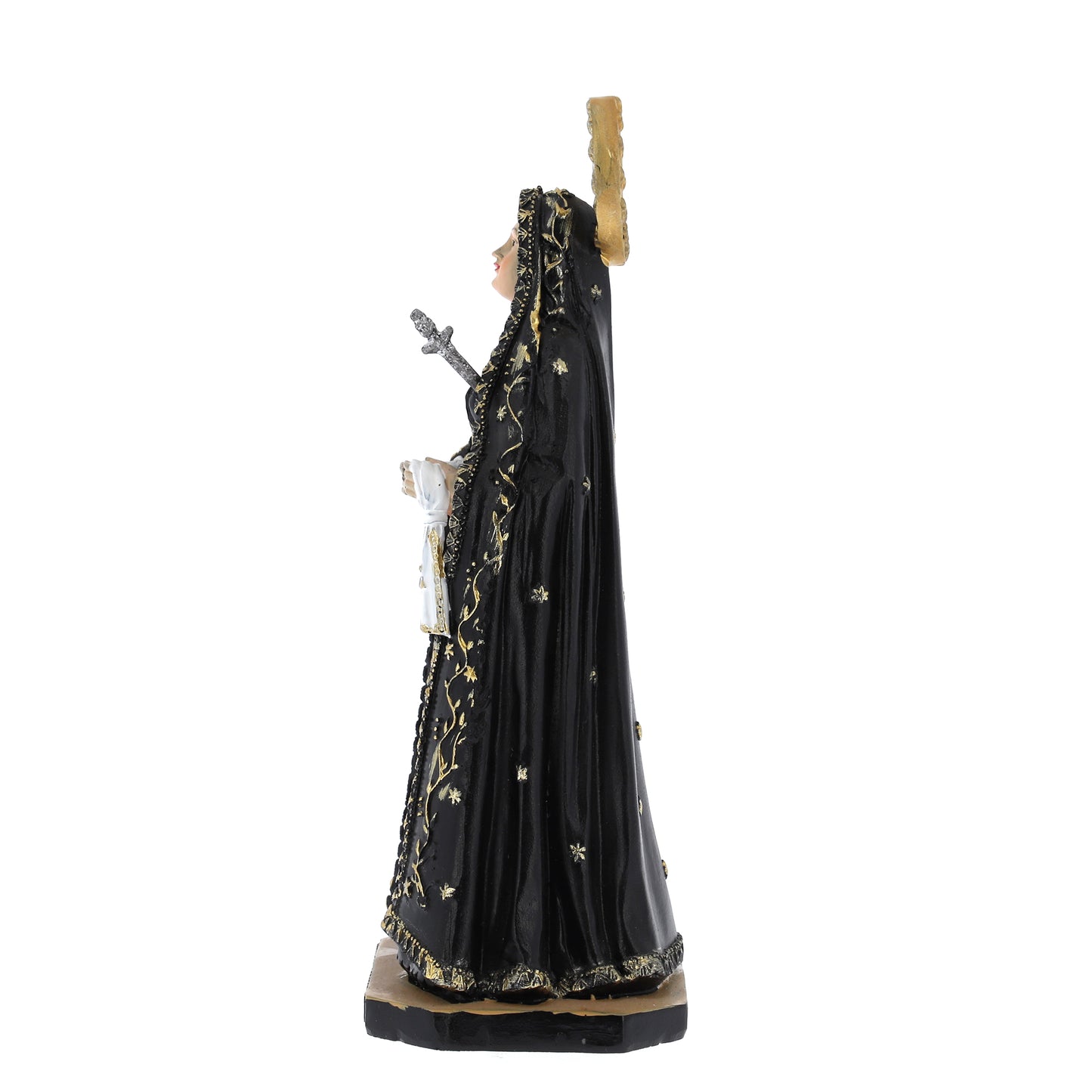 Statua Madonna Addolorata in resina. Altezza 20 cm