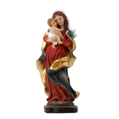 Statua Madonna con Bambino in resina. Altezza 20,5 cm
