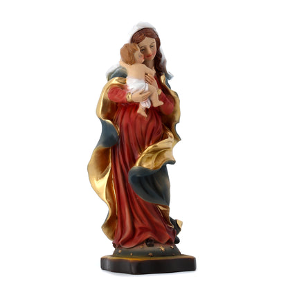 Statua Madonna con Bambino in resina. Altezza 20,5 cm
