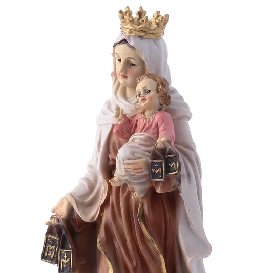 Statua Madonna del Carmine in resina. Altezza 21 cm