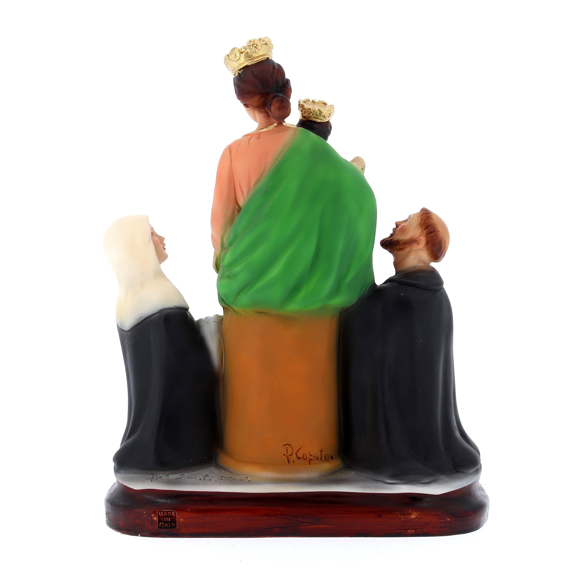 Statua Madonna di Pompei, in resina. Altezza 25 cm