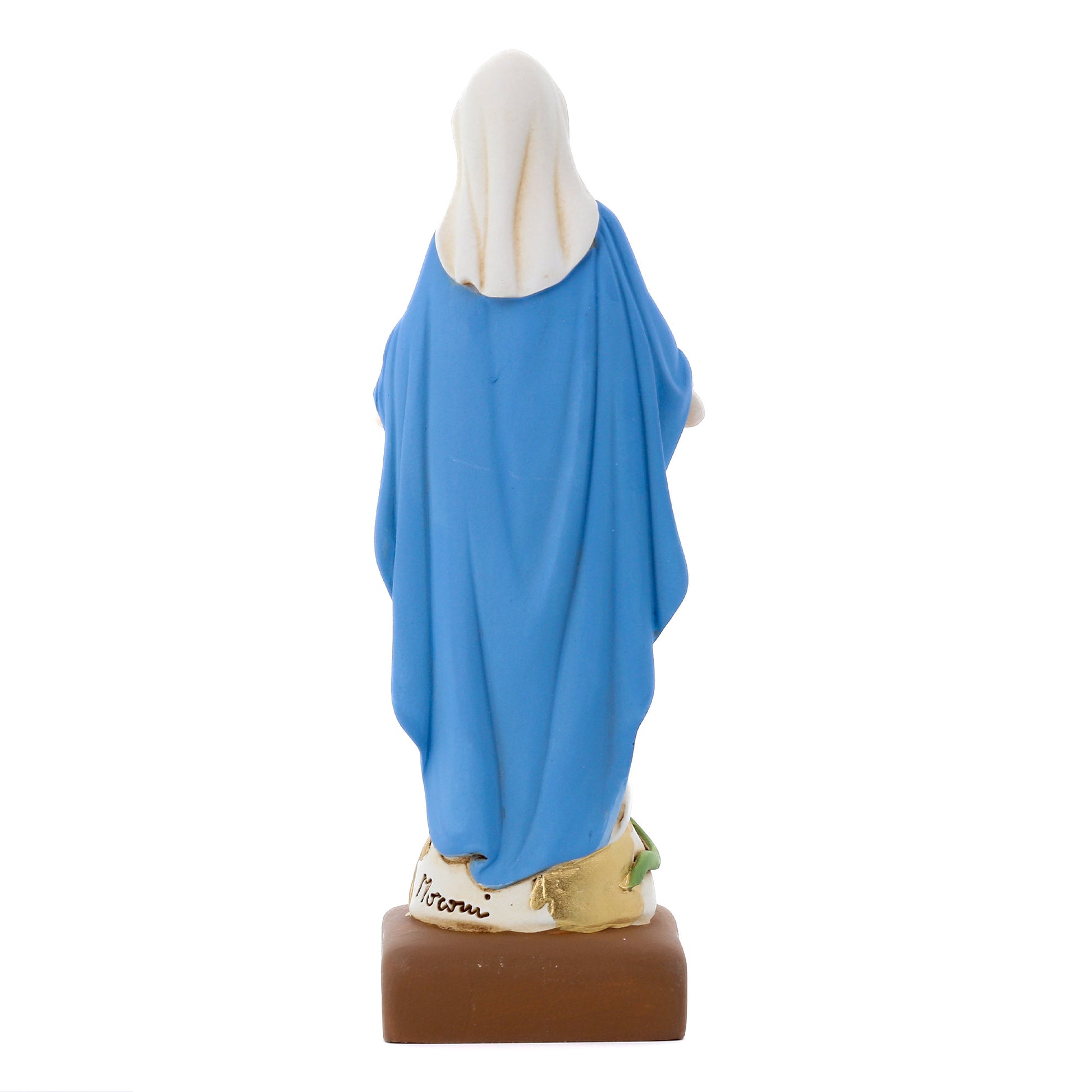 Statua Madonna Immacolata in resina colorata. Altezza 15 cm