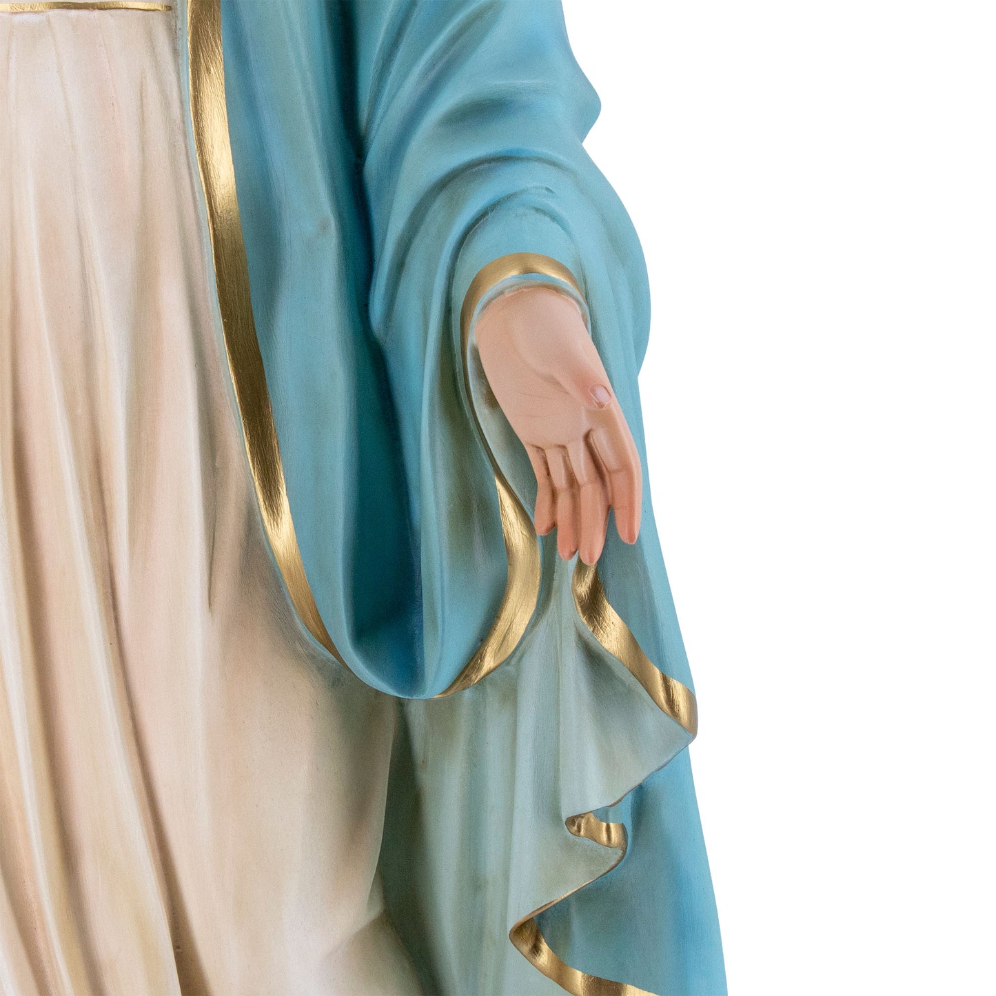 Statua Madonna Immacolata, in vetroresina e occhi in vetro. Altezza 107 cm
