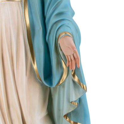 Statua Madonna Immacolata, in vetroresina e occhi in vetro. Altezza 107 cm