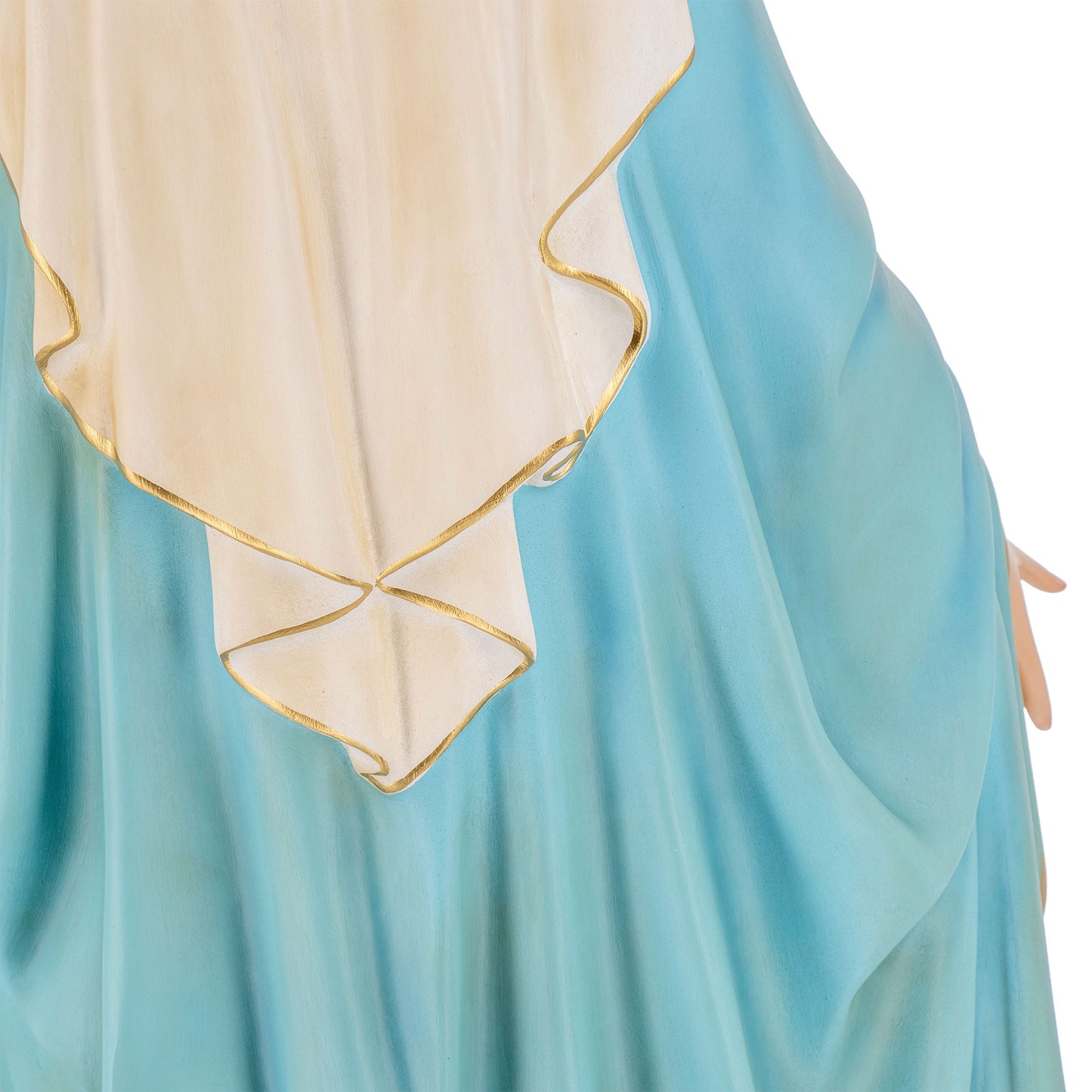 Statua Madonna Immacolata, in vetroresina e occhi in vetro. Altezza 107 cm
