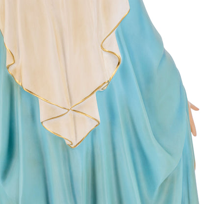 Statua Madonna Immacolata, in vetroresina e occhi in vetro. Altezza 107 cm