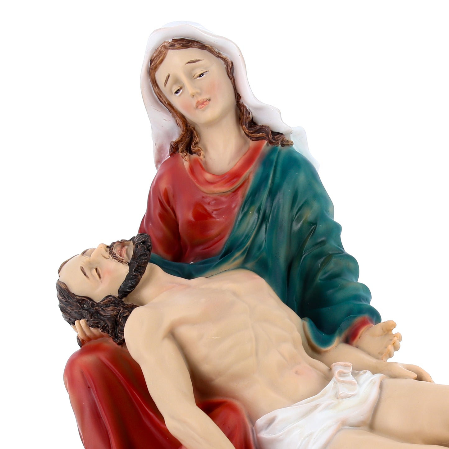 Statua Pieta' in resina. Altezza 19,5 cm