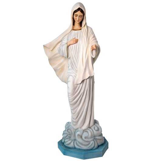 Statua Madonna Regina della pace, in vetroresina. Altezza 160 cm