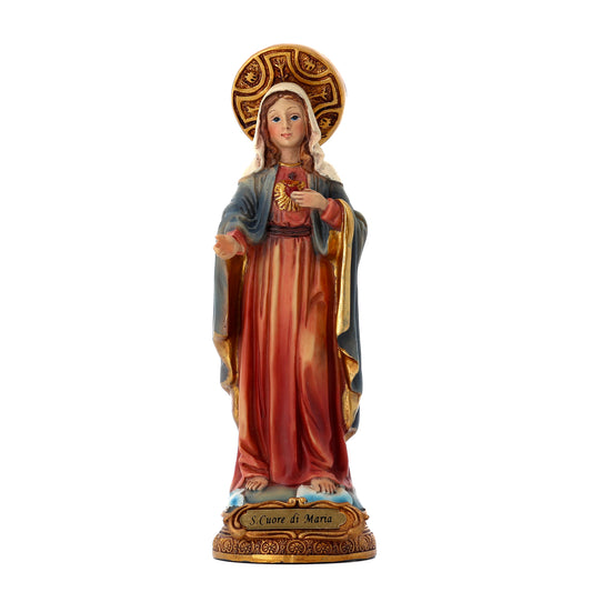 Statua Sacro Cuore di Maria in resina. Altezza 15 cm
