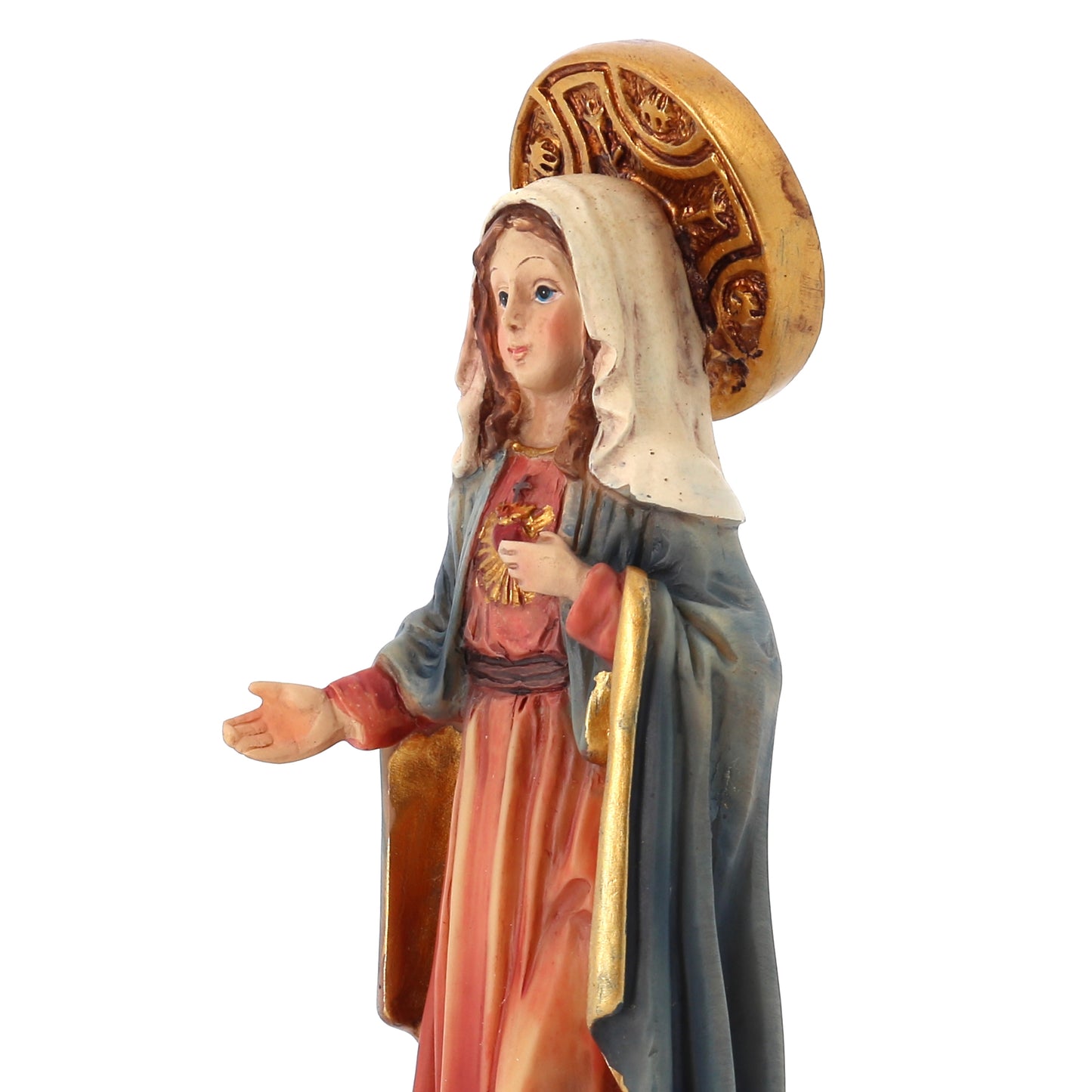 Statua Sacro Cuore di Maria in resina. Altezza 15 cm
