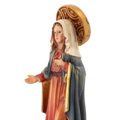 Statua Sacro Cuore di Maria in resina. Altezza 15 cm
