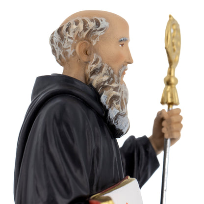 Statua San Benedetto in resina. Altezza 30 cm