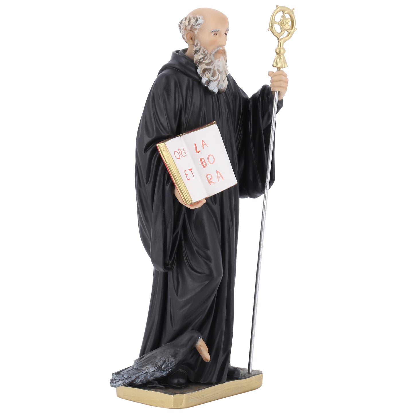Statua San Benedetto in resina. Altezza 30 cm