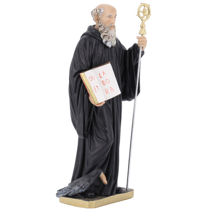 Statua San Benedetto in resina. Altezza 30 cm