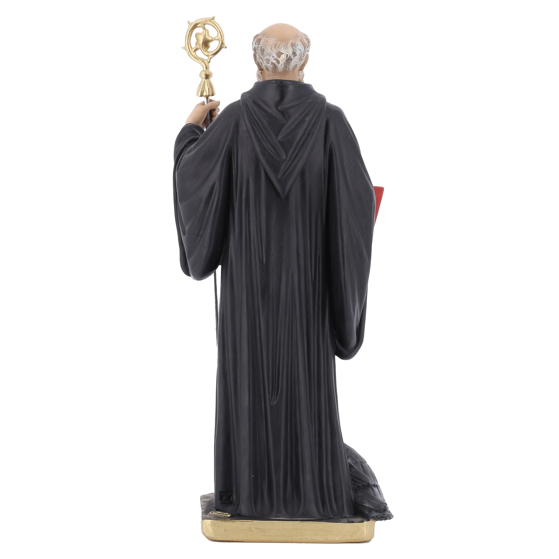Statua San Benedetto in resina. Altezza 30 cm