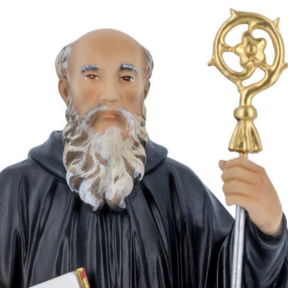 Statua San Benedetto in resina. Altezza 30 cm