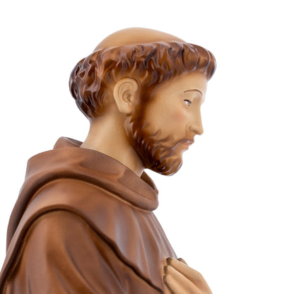 Statua San Francesco d'Assisi in resina vuota. Altezza 40 cm