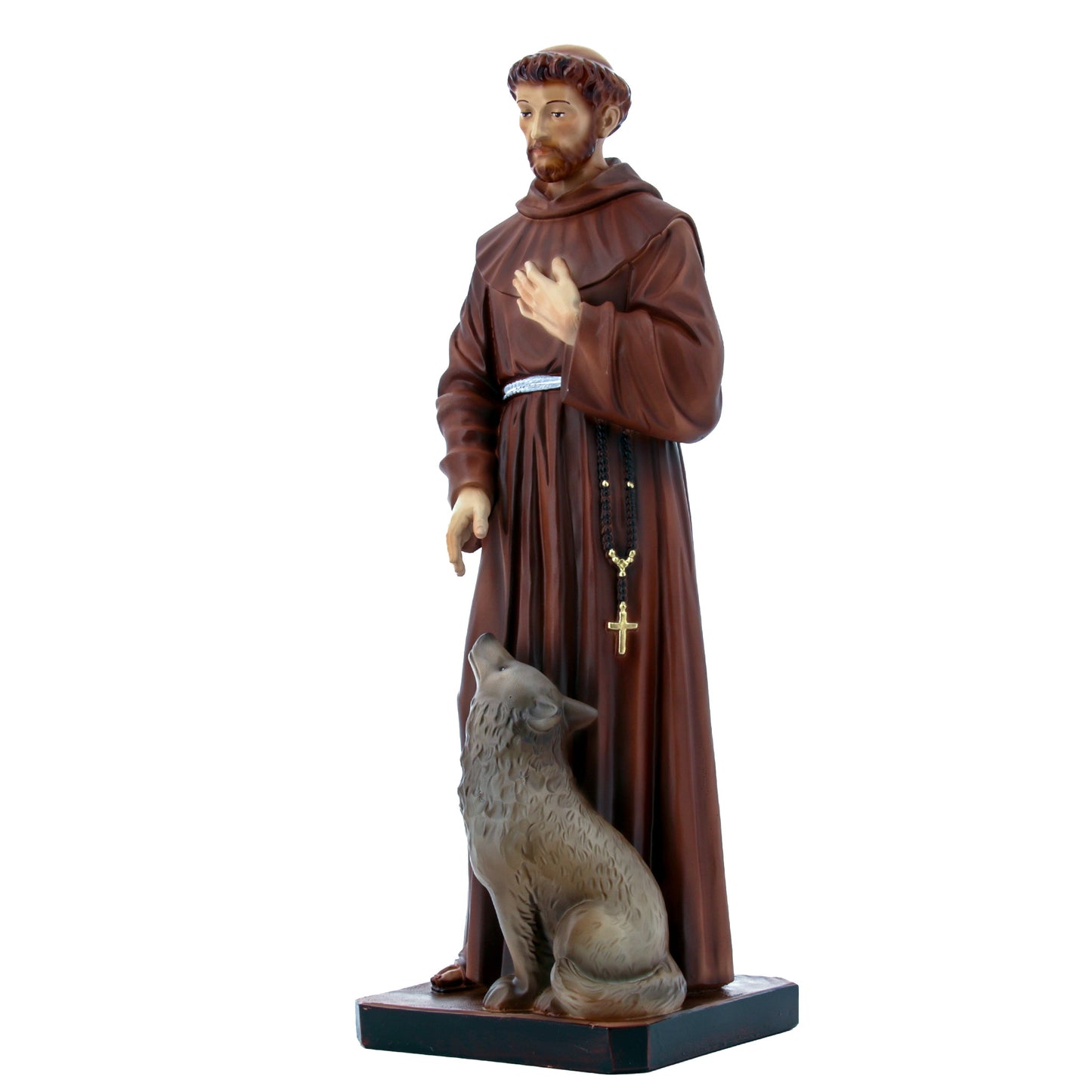 Statua San Francesco d'Assisi in resina vuota. Altezza 40 cm