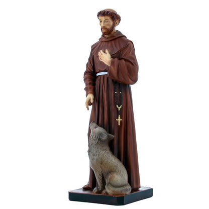 Statua San Francesco d'Assisi in resina vuota. Altezza 40 cm