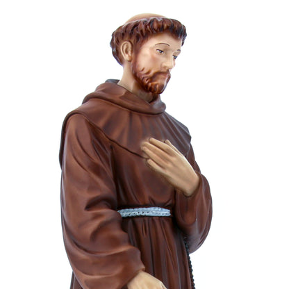 Statua San Francesco d'Assisi in resina vuota. Altezza 40 cm