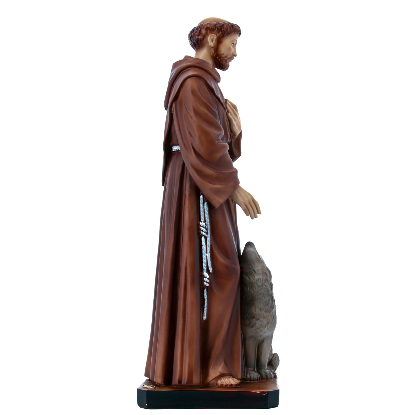 Statua San Francesco d'Assisi in resina vuota. Altezza 40 cm