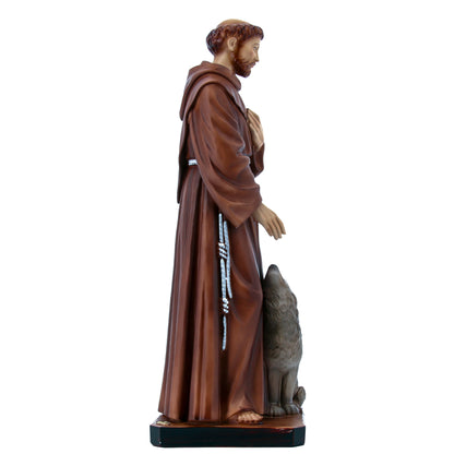 Statua San Francesco d'Assisi in resina vuota. Altezza 40 cm
