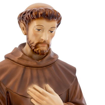 Statua San Francesco d'Assisi in resina vuota. Altezza 40 cm