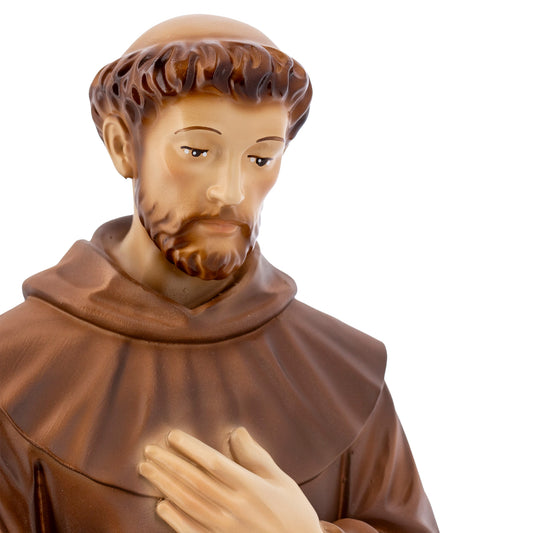Statua San Francesco d'Assisi in resina vuota. Altezza 40 cm