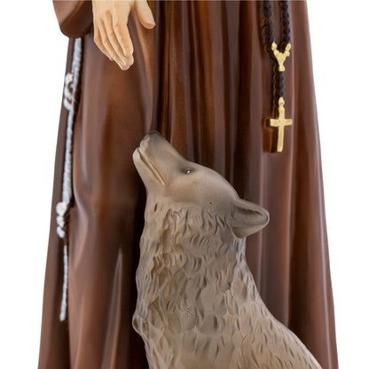 Statua San Francesco d'Assisi in resina vuota. Altezza 40 cm