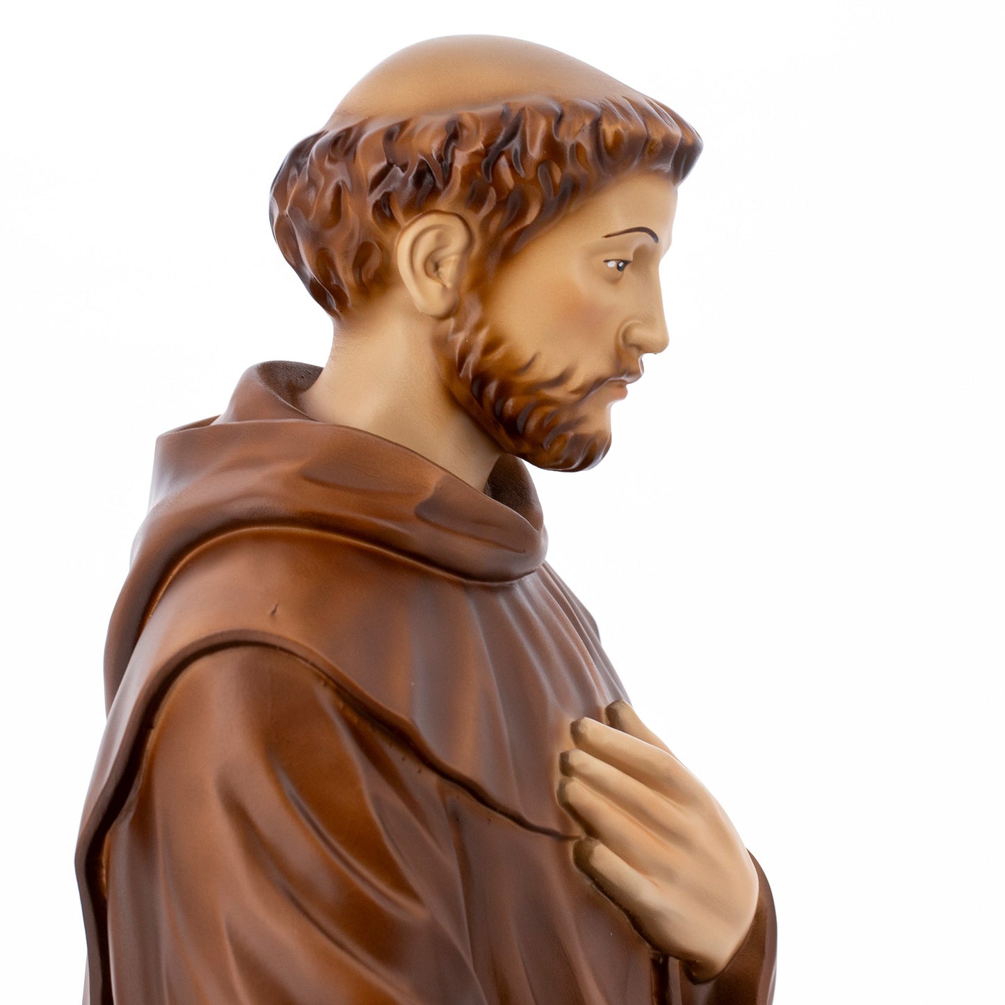Statua San Francesco e il lupo in resina vuota 60 cm