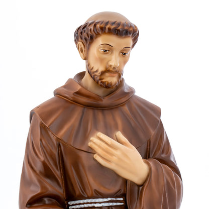 Statua San Francesco e il lupo in resina vuota 60 cm