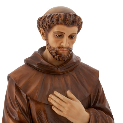 Statua San Francesco e il lupo in resina vuota 80 cm