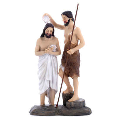 Statua Battesimo di Gesù in resina. Altezza 13,5 cm