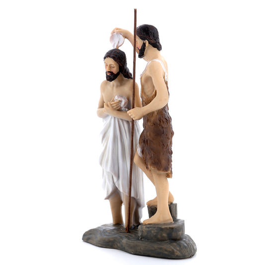Statua Battesimo di Gesù in resina. Altezza 13,5 cm