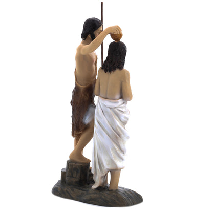 Statua Battesimo di Gesù in resina. Altezza 13,5 cm