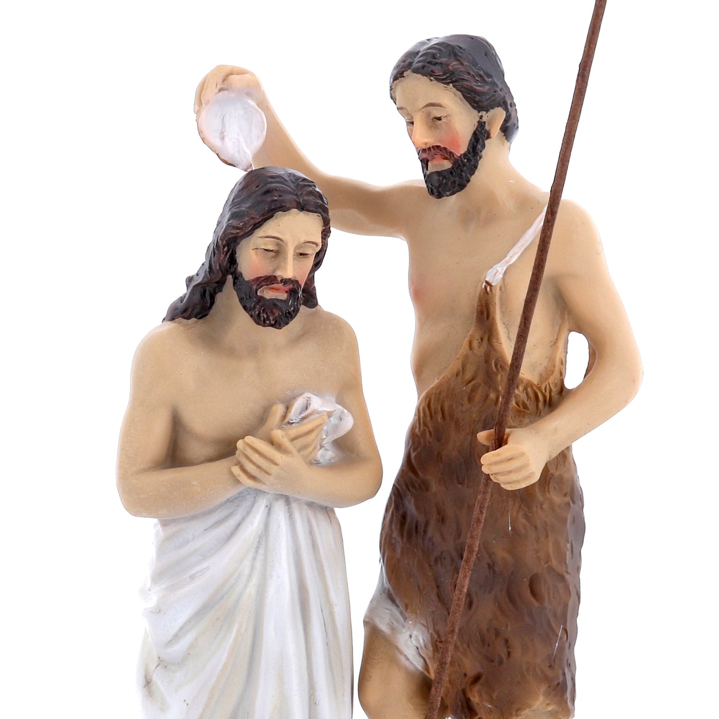 Statua Battesimo di Gesù in resina. Altezza 13,5 cm